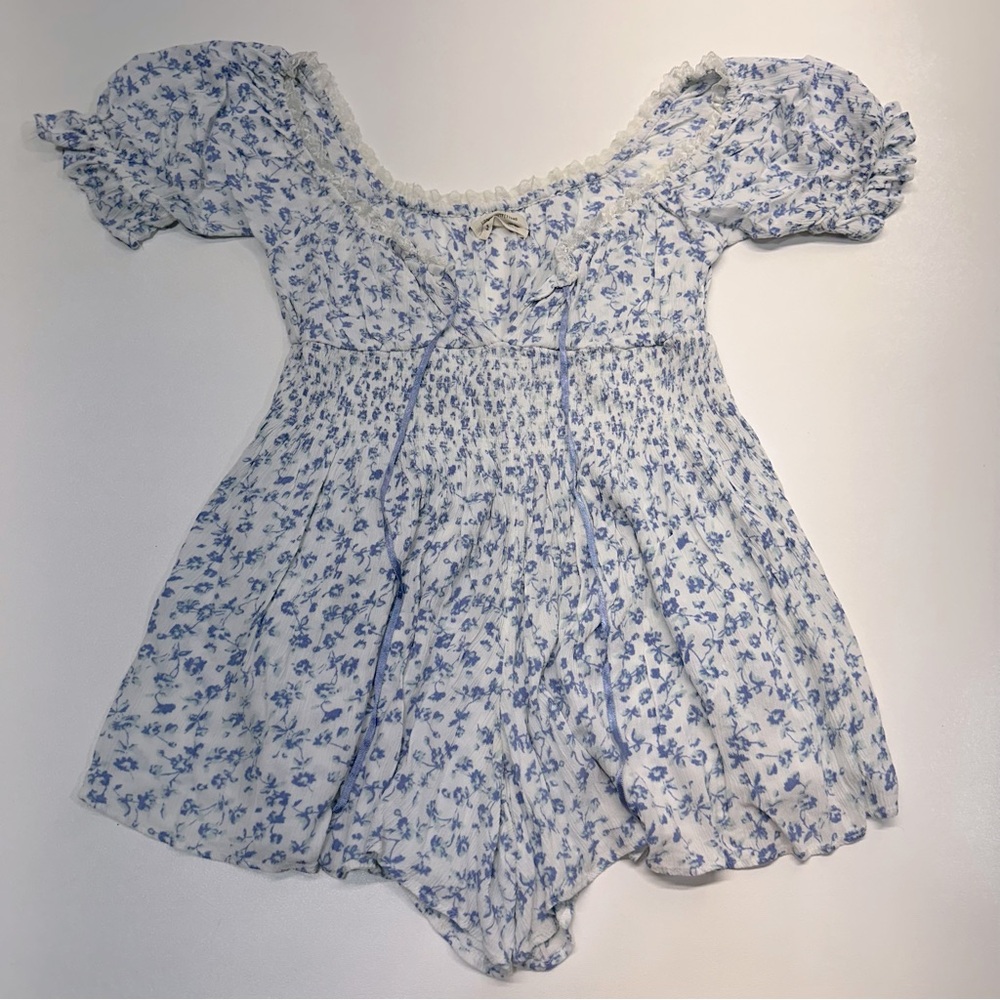 Urban Outfitters Short Floral Ruffle Babydoll Romper Womens Size Small